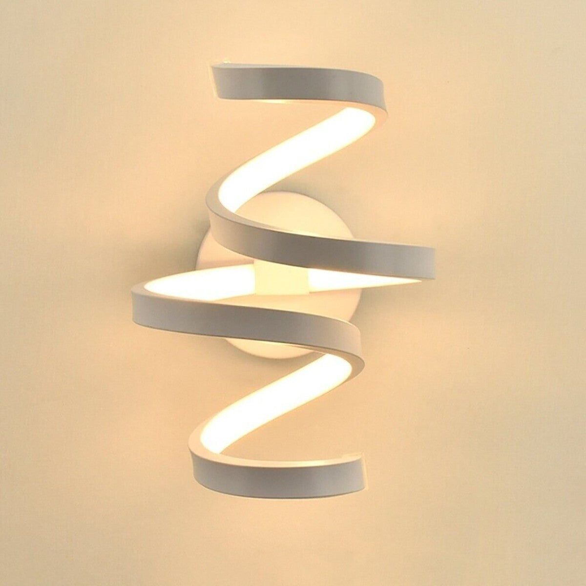 APPLIQUE LAMPADA INTERNO MODERNA PARETE MURO SPIRALE 18W LUCE CALDA ST-001