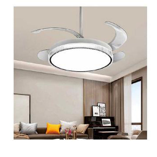 VENTILATORE SOFFITTO LUCE PALE SCOMPARSA 85W LAMPADARIO SOSPENSIONE 50CM SJ-197