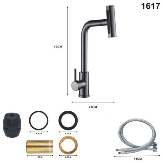 RUBINETTO LAVELLO CUCINA CANNA ALTA MODERNO NERO MISCELATORE LAVANDINO 1617
