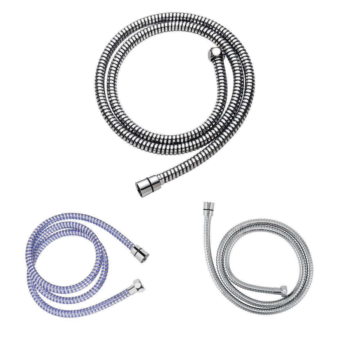 FLEXIBLE DE DOUCHE EN PVC CHROMÉ 150 CM RÉSISTANT DGO-142