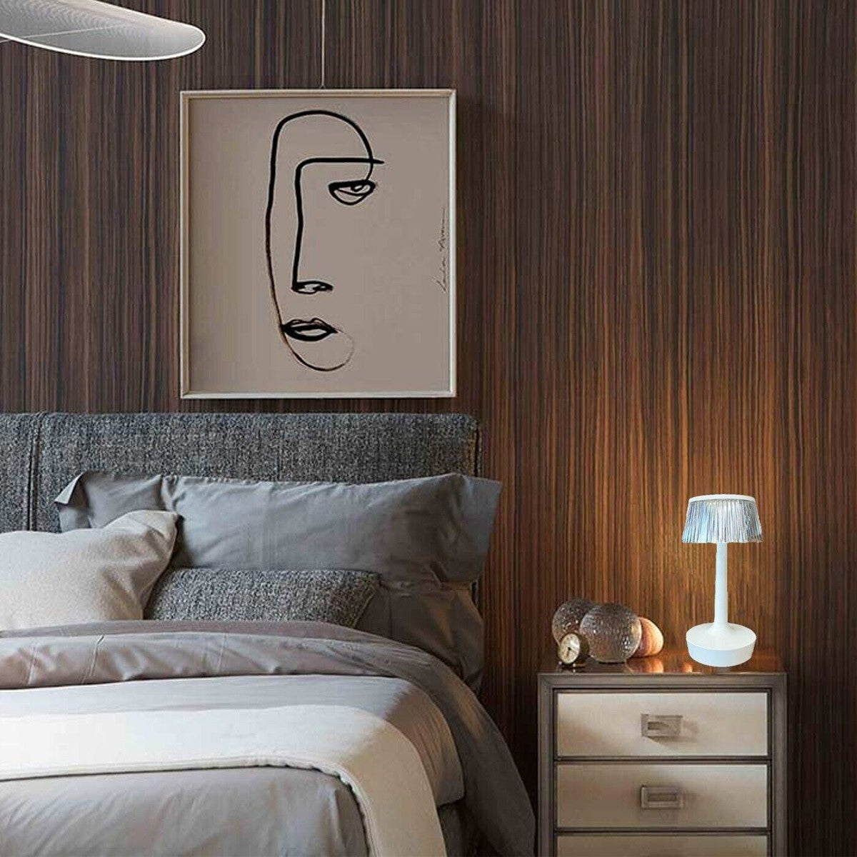 LAMPADA TAVOLO EFFETTO CRISTALLO RICARICABILE USB LUCE RGB LED BIANCA TD-307 *