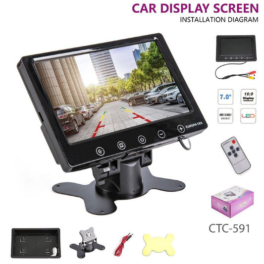 MONITEUR VOITURE 7" ÉCRAN LCD CAMÉRA DE RECUL VIDÉO LED 16:9 CTC-591