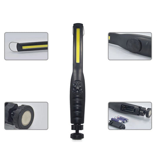 TORCIA LED PORTATILE LAMPADA LAVORO A BATTERIA MAGNETE GANCIO INCLINABILE TE-206