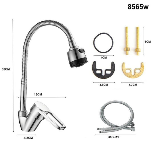 RUBINETTO MISCELATORE CROMATO CASA CUCINA LAVABO LAVANDINO KIT MONTAGGIO 8565W