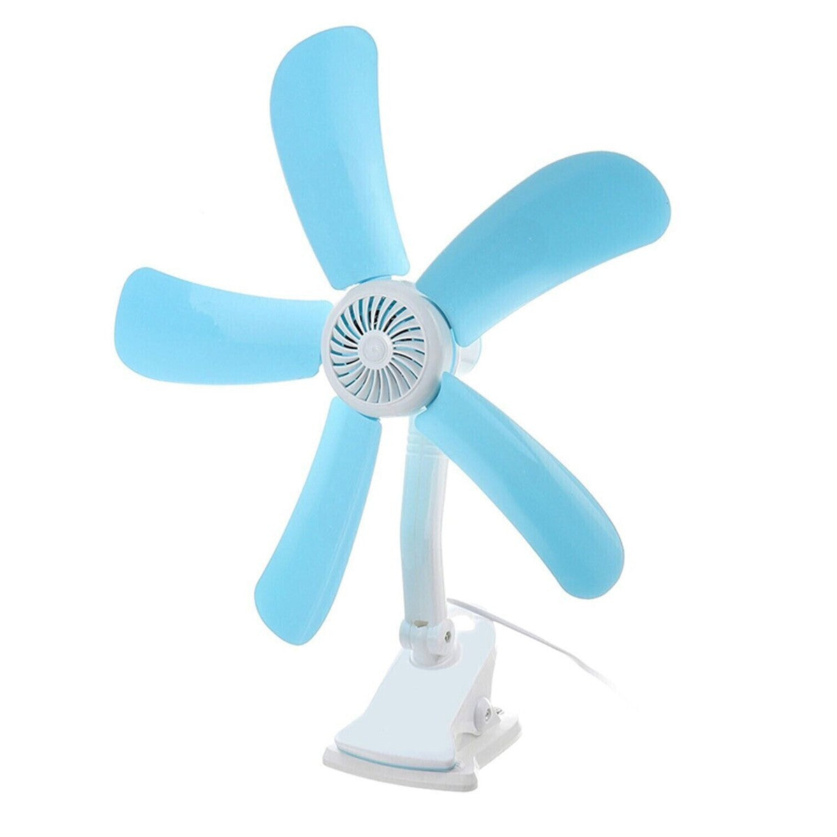 VENTILATORE A PINZA CON DOPPIO SNODO 5 PALE SCRIVANIA TAVOLO CASA UFFICIO HQ-599