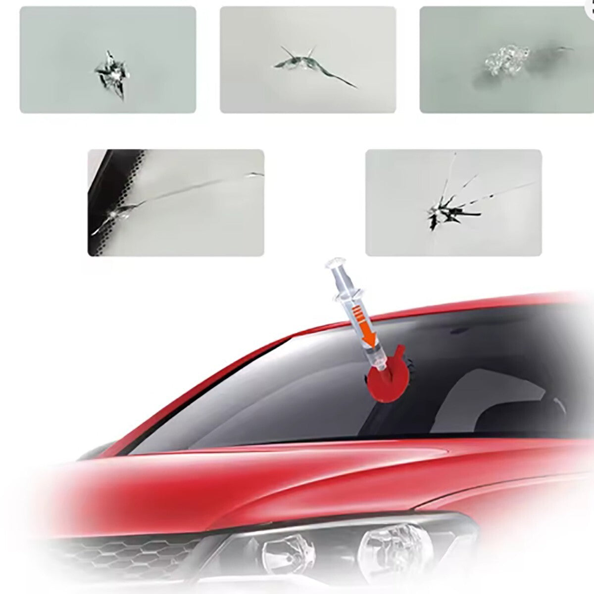 KIT RIPARAZIONE PARABREZZA AUTO SCHEGGE RESINA VETRO FAI DA TE CREPE RIPARA