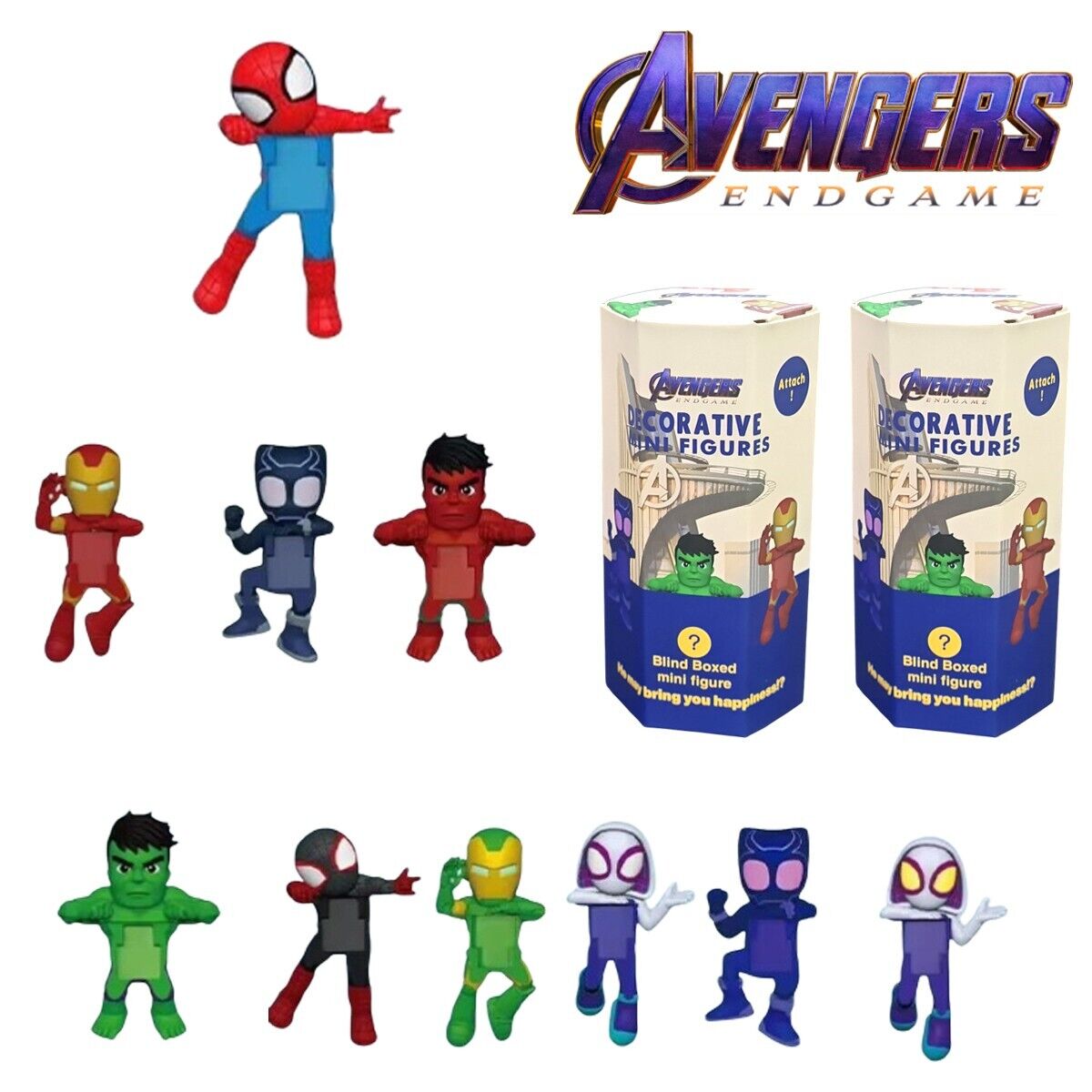 2 SONNY ANGEL AVENGERS SORPRESA HIPPERS SPIDERMAN CELLULARE PC MINI FIGURA