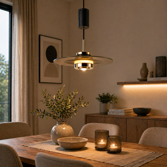 LUSTRE LED SUSPENSION MODERNE ARGENT DESIGN 10W DIMMABLE CCT LP024