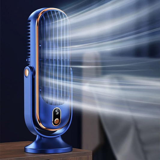 VENTILATORE TORRE DA TAVOLO PORTATILE USB RICARICABILE SILENZIOSO 5 VELOCITÀ