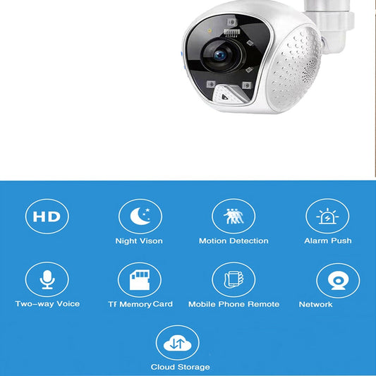 CAMÉRA WIFI 5MP H265 CONTRÔLE À DISTANCE ALARME VOCALE VISION NOCTURNE E-S23