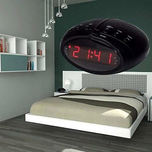 RADIO-RÉVEIL NUMÉRIQUE ÉCRAN LED ROUGE RÉVEIL CHEVET FM CR-2466
