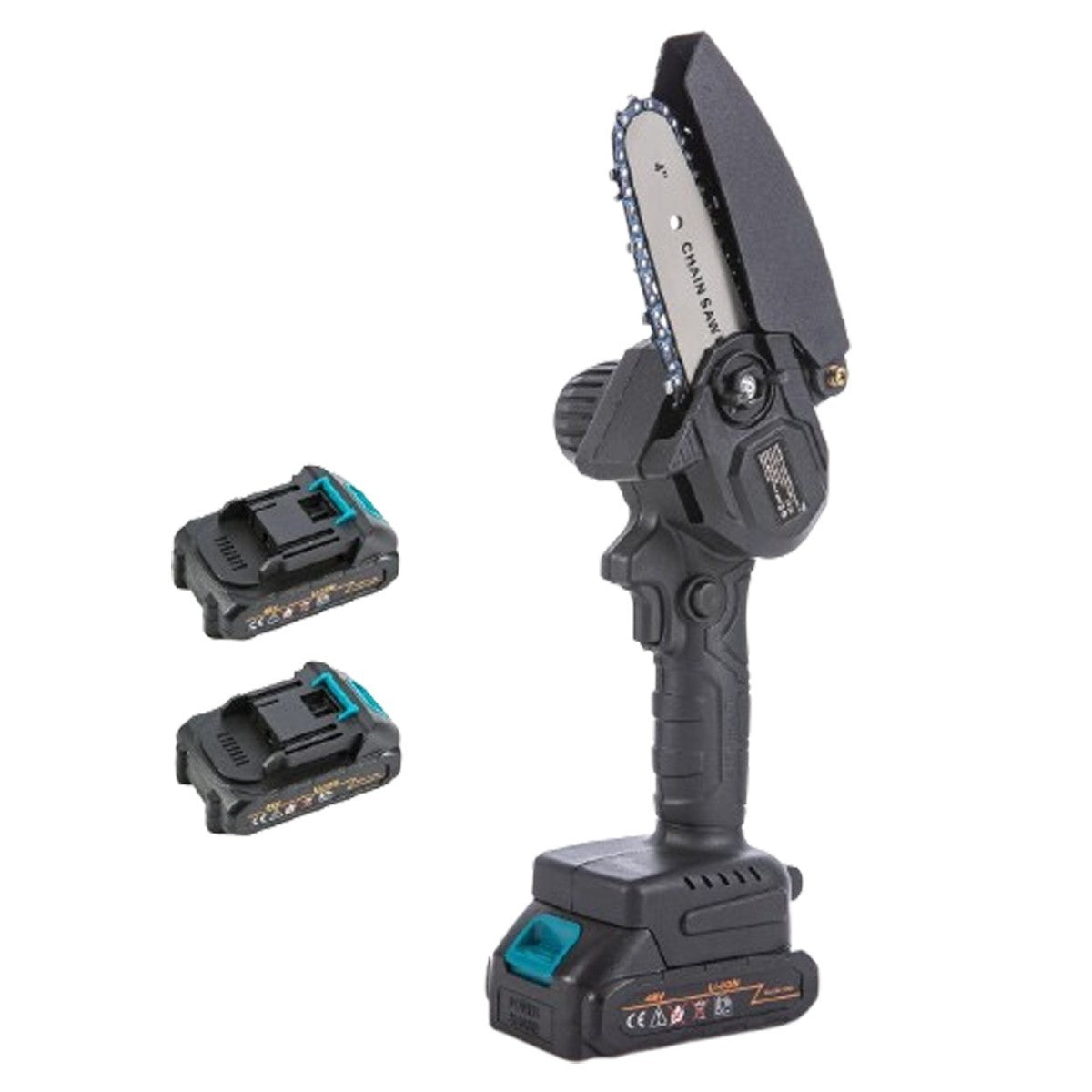MINI MOTOSEGA 4" PORTATILE RICARICABILE A BATTERIA 48V POTATURA LEGNO SEGA 08208