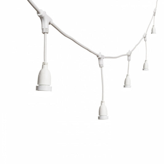 GUIRLANDE LUMINEUSE 10M 15 DOUILLES E27 BLANCHE PROLONGEABLE IP44 INTÉRIEUR EXTÉRIEUR