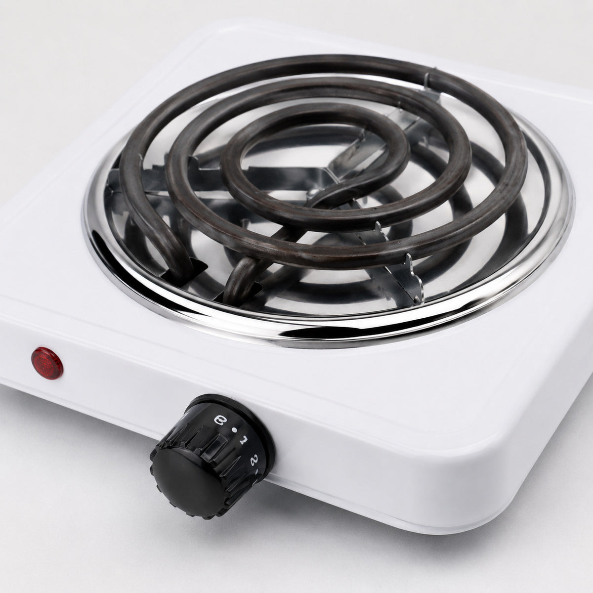 FORNELLO ELETTRICO SPIRALE 1000W CAMPEGGIO ACCIAIO PIASTRA TERMOSTATO 14CM H-001