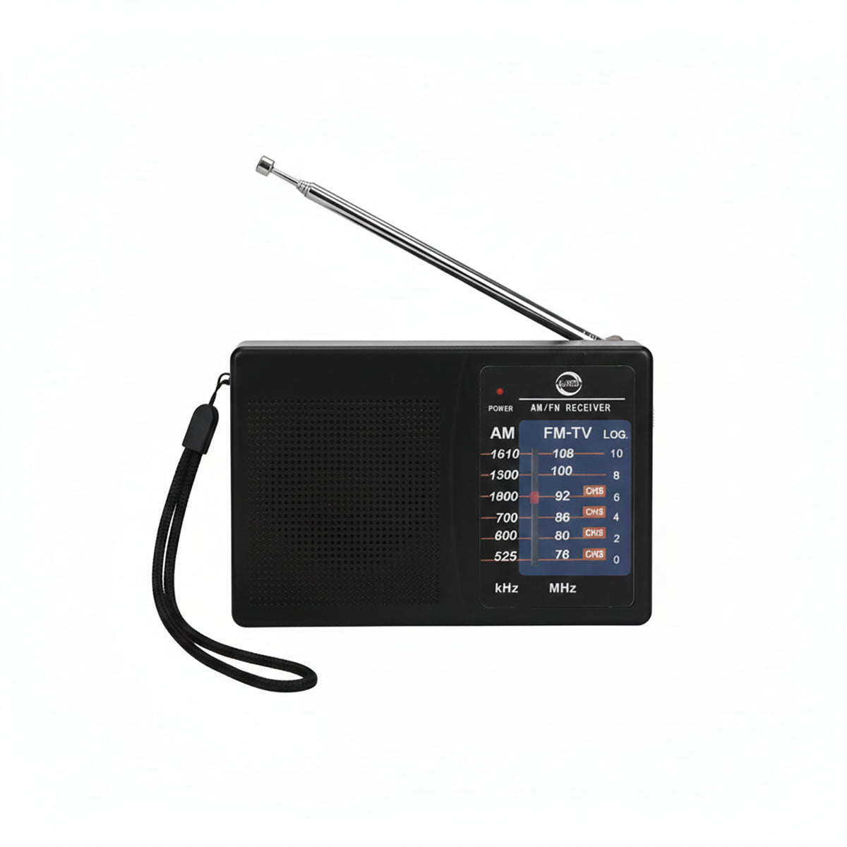 RADIO PORTATILE FM AM DUE BANDE BIANCA ANTENNA TELESCOPICA 35 CM AUX AS-07103
