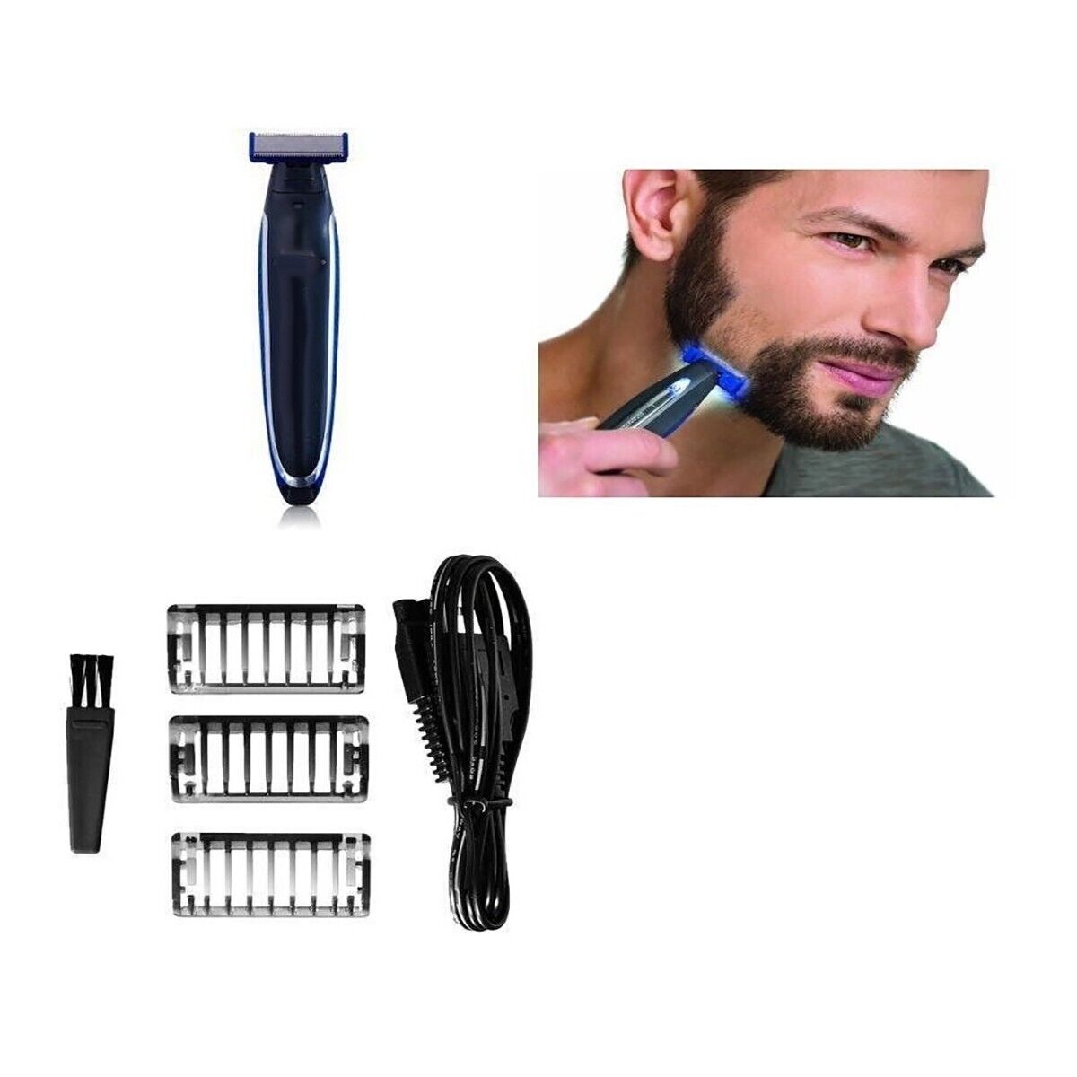 RASOIO RICARICABILE ELETTRICO BLADE BARBA UOMO POWER MICRO TOUCH ONE PORTATILE