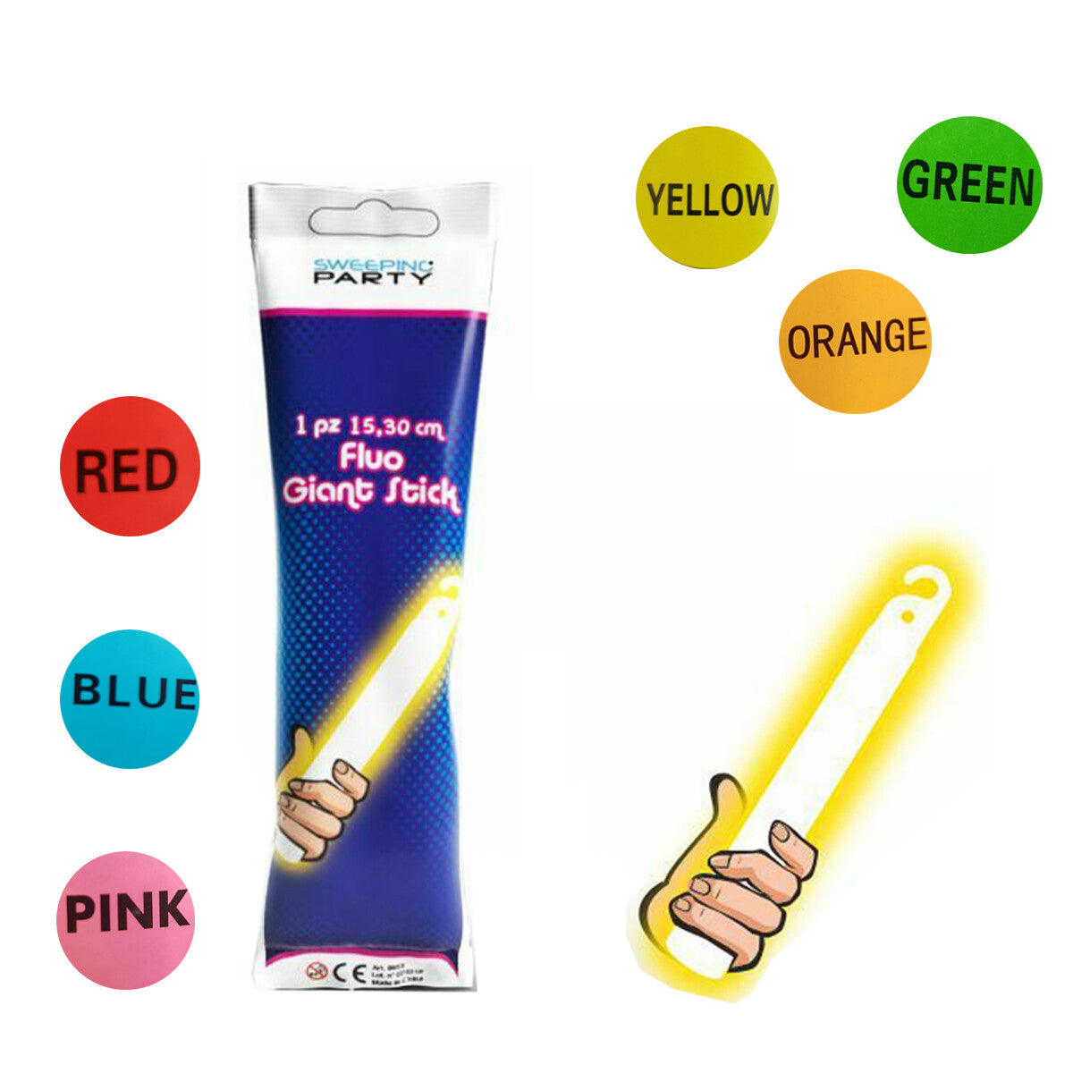 KIT 6 GRANDS BÂTONS LUMINEUX TRIPLES STARLIGHT SOIRÉE FLUO FÊTES FLUORESCENTES