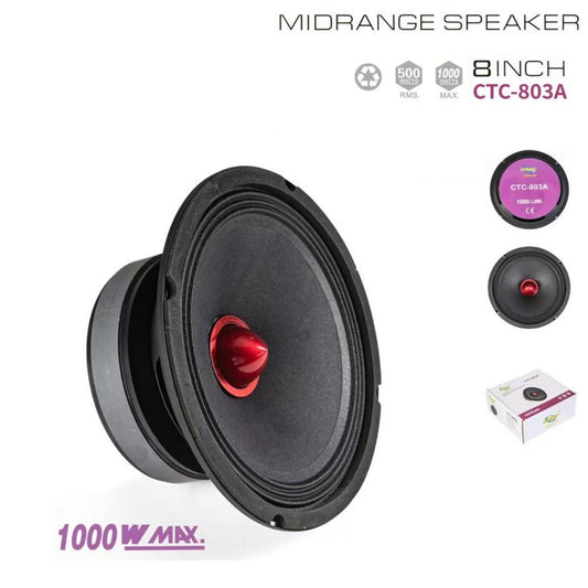 HAUT-PARLEUR DE VOITURE MIDRANGE 8 POUCES 1000W MAX CTC-803A DJAUDIO
