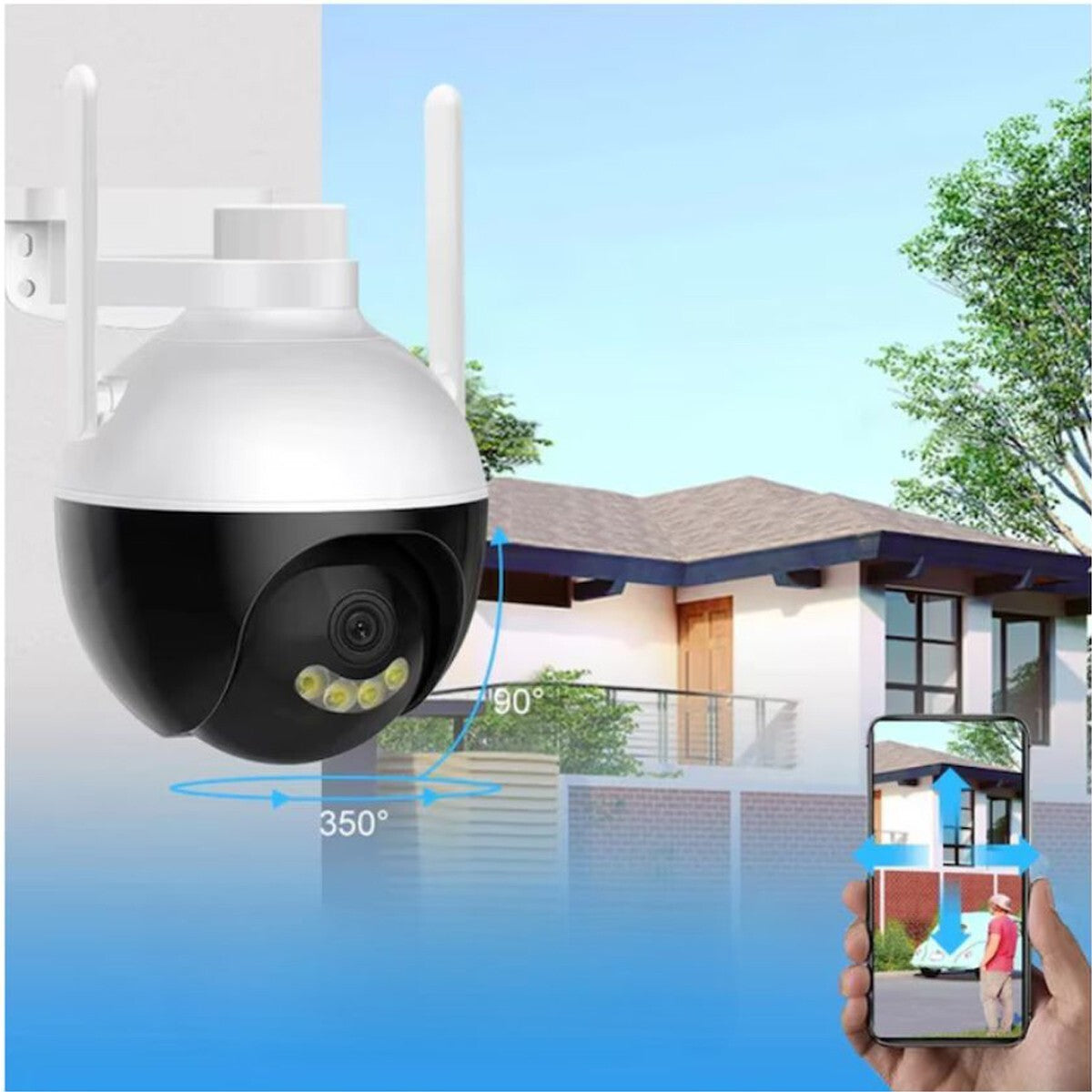 TELECAMERA VIDEOSORVEGLIANZA WIFI 5.5MM JORTAN INTERNA ESTERNA NOTTURNA JT-8289X