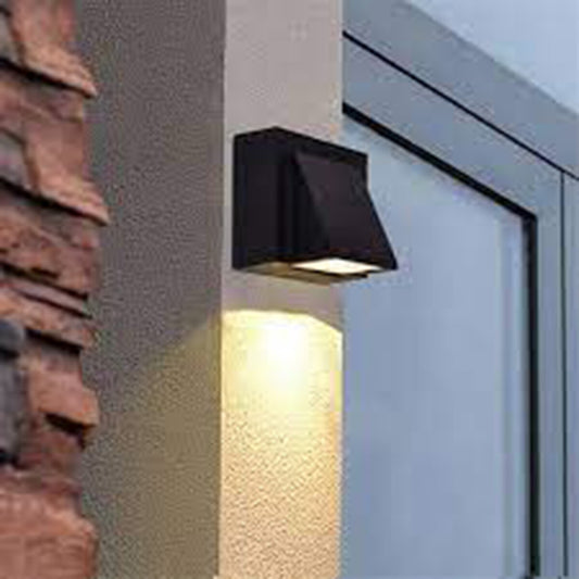 APPLIQUE LED COB IP65 FARETTO 5W LAMPADA MURO PARETE NERO LUCE CALDA 3000K