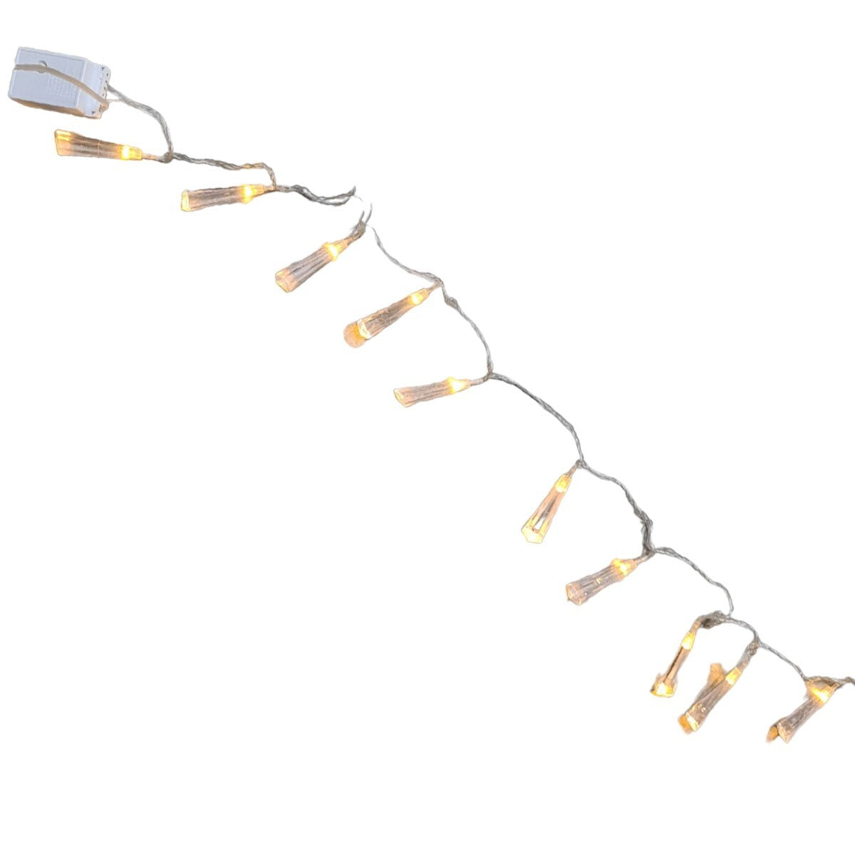 CATENA LUMINOSA DIAMANTI LUCE CALDO GOCCIA LUCI 20 LED NATALE FESTE ADDOBBI