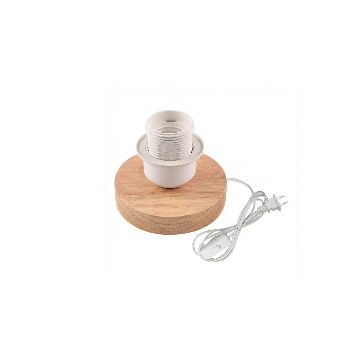 LAMPADA DA TAVOLO LEGNO E27 BASE TONDA PORTALAMPADA DESIGN MINIMAL ET-31636