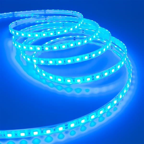 BANDEAU STRIP LED SMD 5050 FLEXIBLE 5M ADHÉSIF LUMIÈRE BLEUE IP65 EXTÉRIEUR INTÉRIEUR