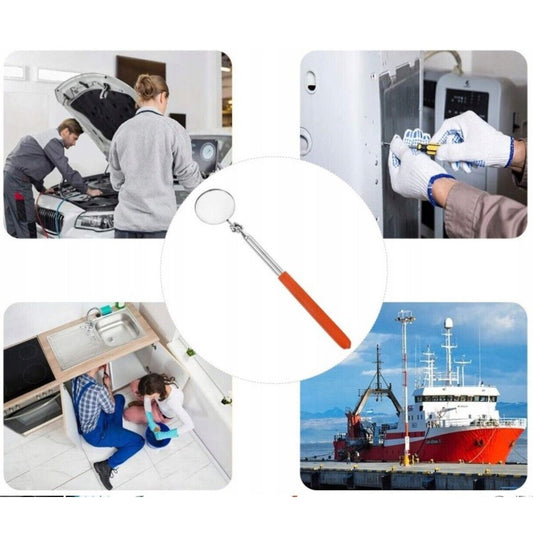 SPECCHIETTO ISPEZIONE TELESCOPICO ALLUNGABILE ORIENTABILE OFFICINA DA 28-44 CM