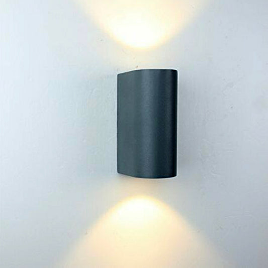 APPLIQUE LED 10W NERO LAMPADA DOPPIA LUCE CALDA PARETE UP DOWN FARETTO ESTERNO