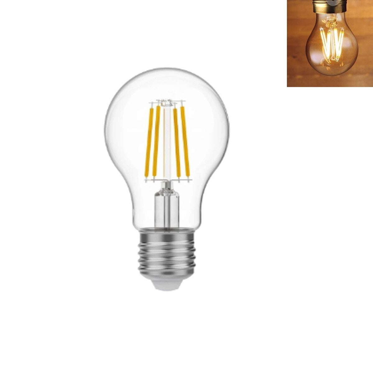 AMPOULE LED À FILAMENT E27 4W A60 2700K BLANC CHAUD VERRE TRANSPARENT