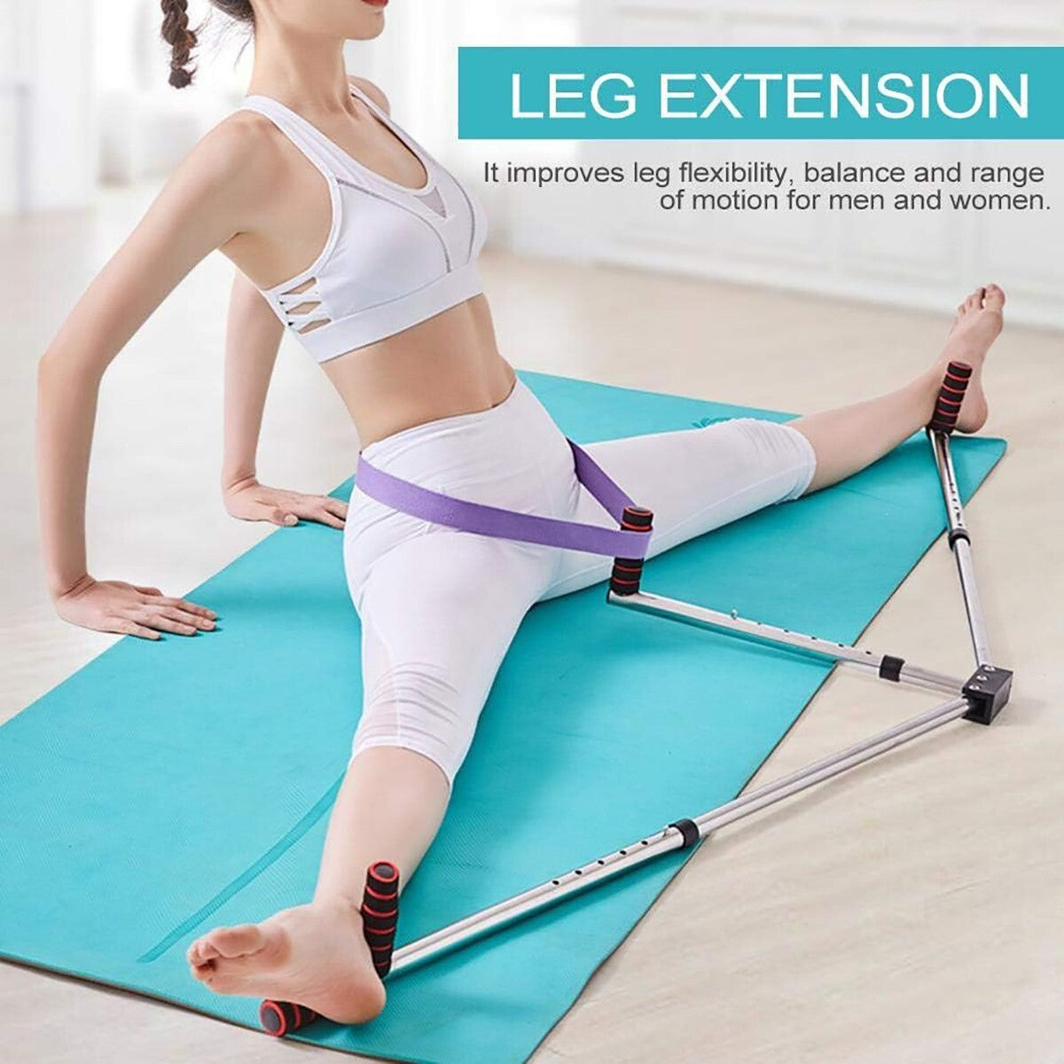 EXTENSEUR JAMBES 3 BARRES TÉLESCOPIQUE DANSE KARATÉ YOGA FITNESS STRETCHING 90240