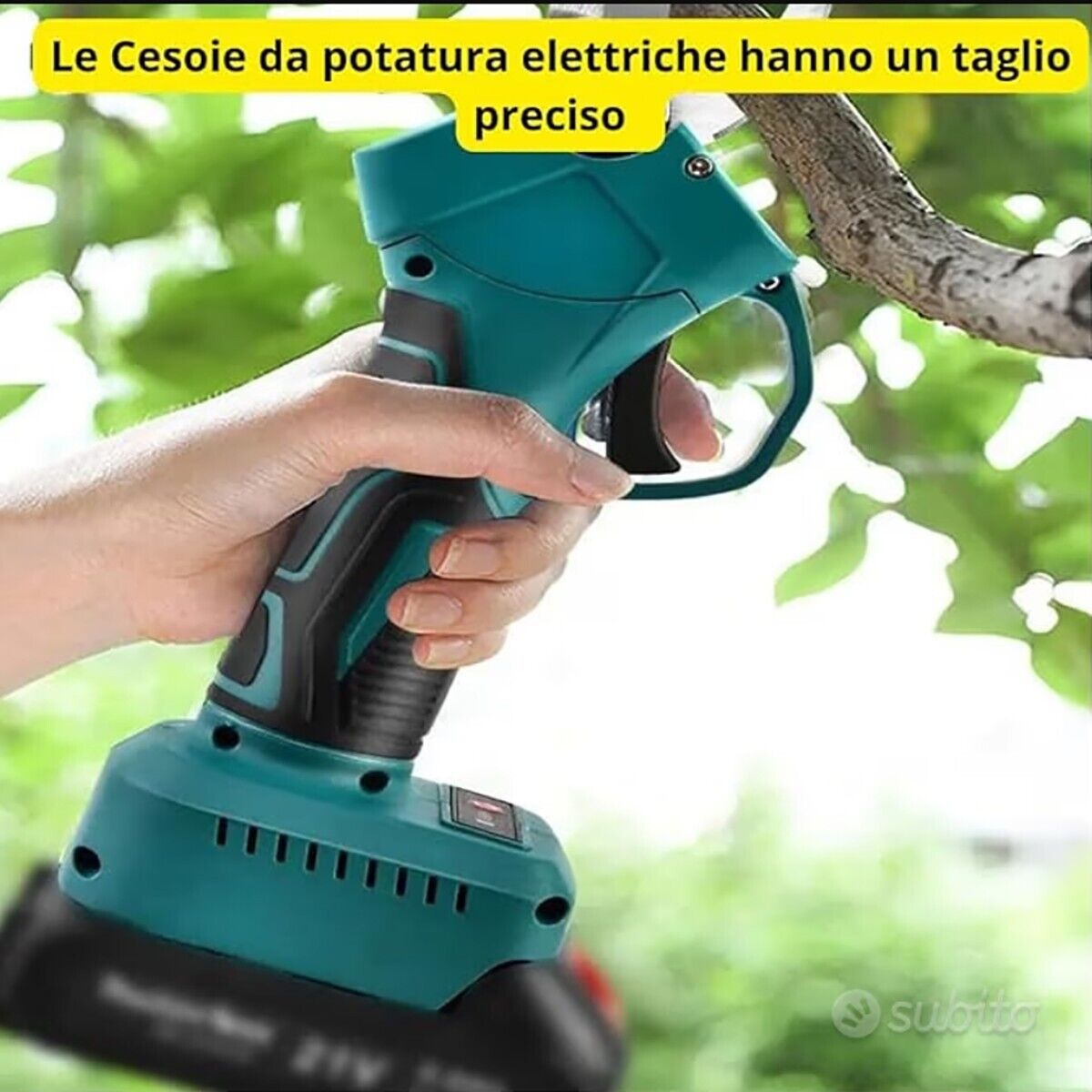 KIT 2 FORBICE A BATTERIA DA POTATURA E MOTOSEGA 6" VALIGIA CESOIA 48V 2 BATTERIE