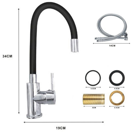 MITIGEUR COL DE CYGNE HAUT FLEXIBLE ROBINET MONOCOMMANDE CUISINE NOIR 1987-1