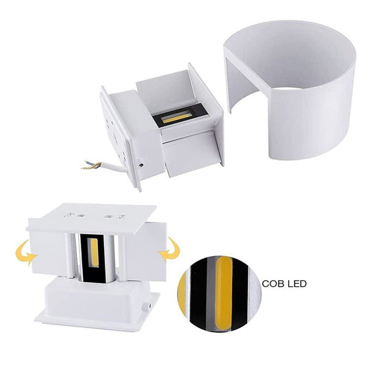 APPLIQUE LED COB LAMPADA PARETE 20W OVALE BIANCO FREDDO INTERNO ESTERNO 19