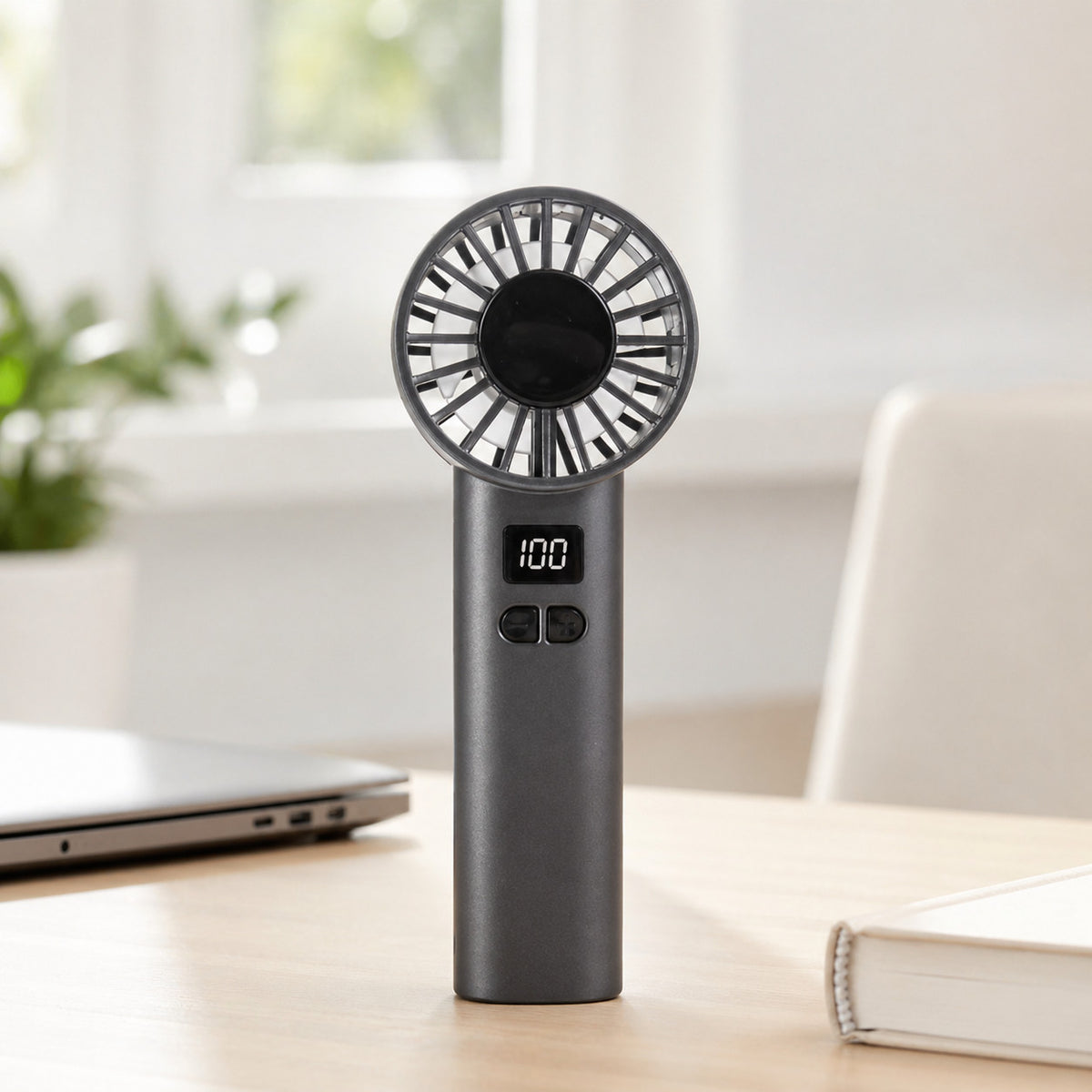 VENTILATEUR PORTABLE RECHARGEABLE USB AFFICHAGE LED MINI PUISSANT COMPACT AS-06638