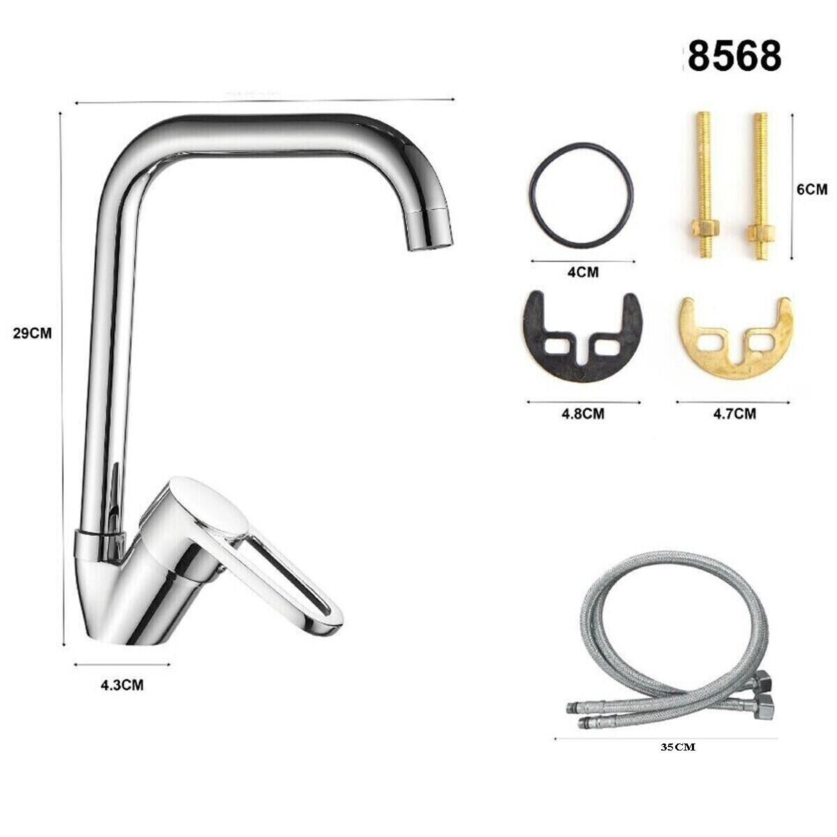 RUBINETTO MISCELATORE CROMATO CASA CUCINA LAVABO LAVANDINO KIT MONTAGGIO 8568