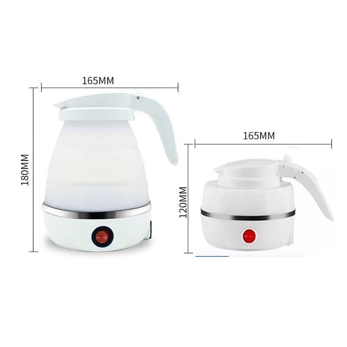 BOLLITORE ELETTRICO PIEGHEVOLE COMPATTO DA VIAGGIO SENZA BPA SILICONE 0.7L 600W