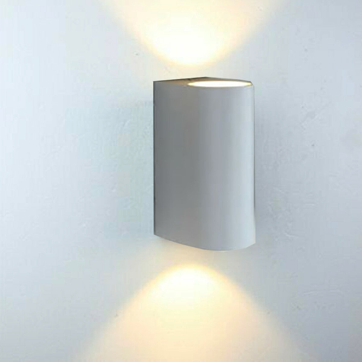 APPLIQUE DOPPIO LED 10W BIANCO LAMPADA LUCE FREDDA PARETE UP DOWN FARO ESTERNO