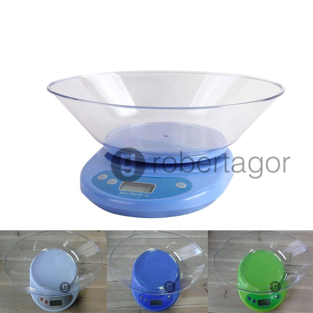 BILANCIA DIGITALE LCD PIATTO VASSOIO CUCINA ELETTRONICA LIQUIDI 5 KG TARA KE-2