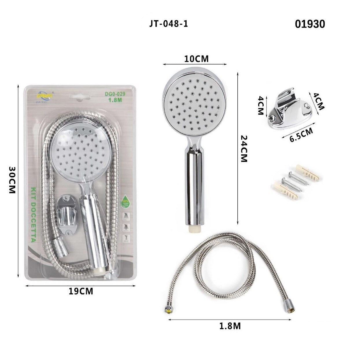 SOFFIONE BRACCIO DOCCINO UNIVERSALE BAGNO DOCCIA VASCA TUBO ROTONDO 01930