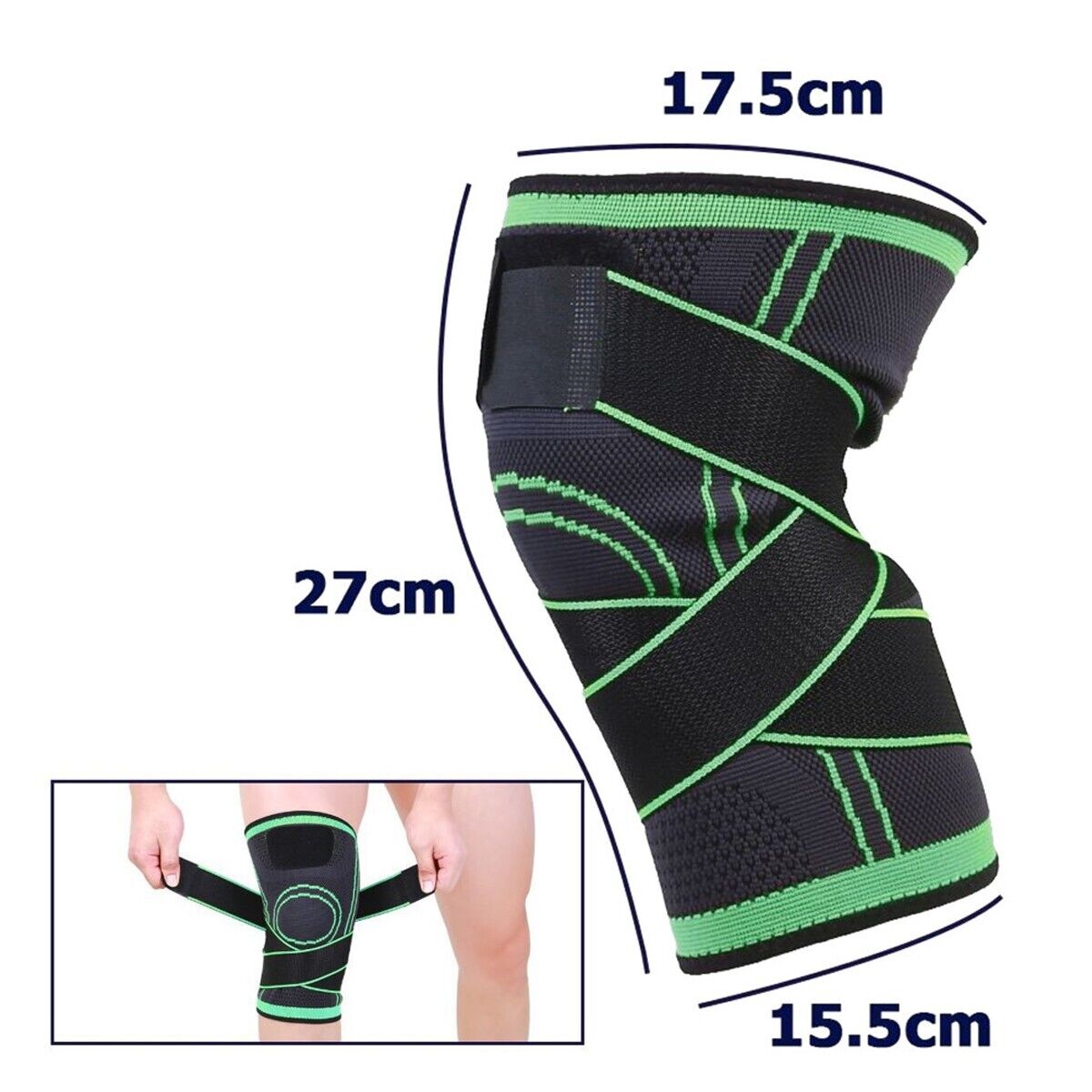 GINOCCHIERA FASCIA ELASTICA ANALLERGICA LAVABILE PER TRAUMI FITNESS SPORT 06886