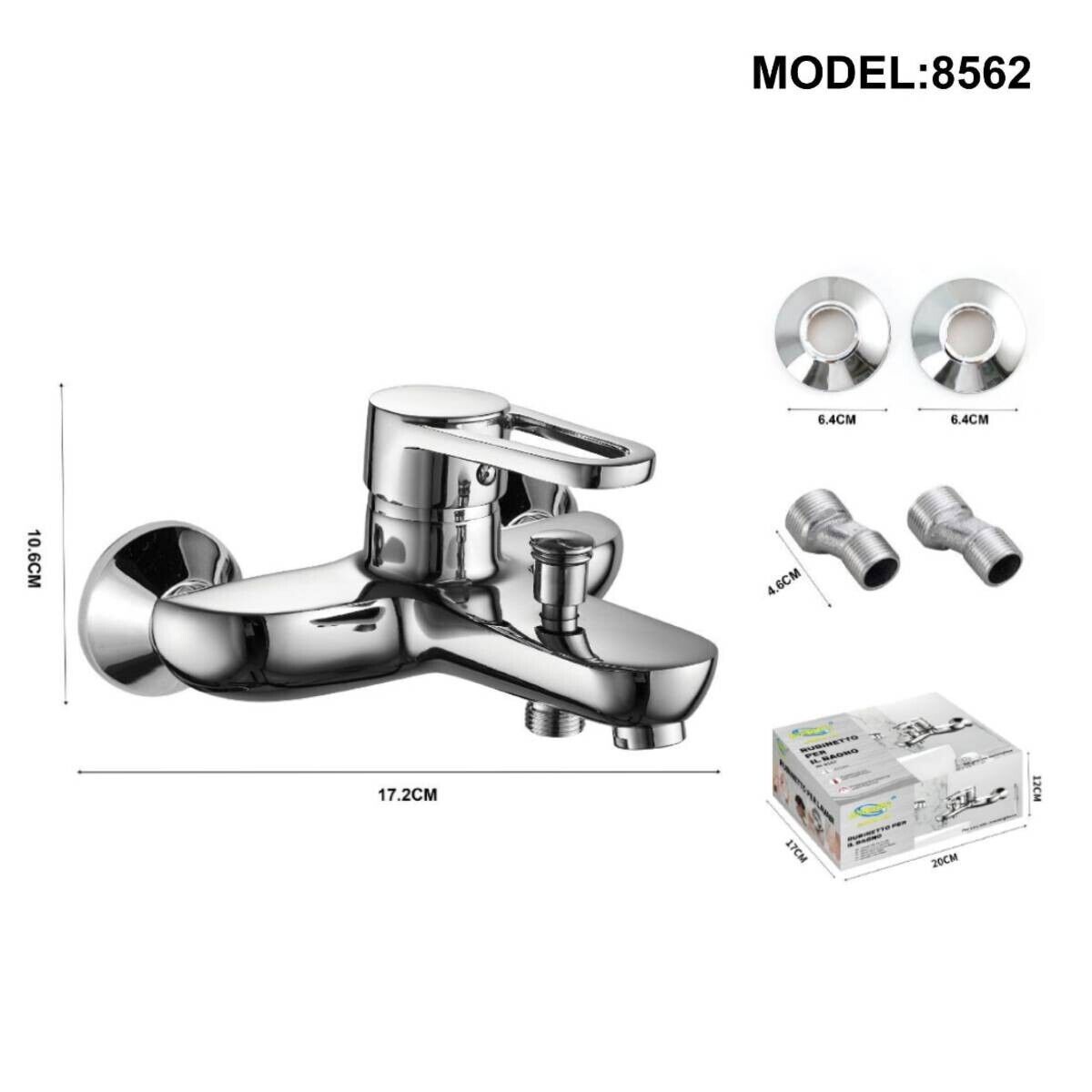 RUBINETTO MISCELATORE VASCA DA BAGNO CROMATO SILVER 8562