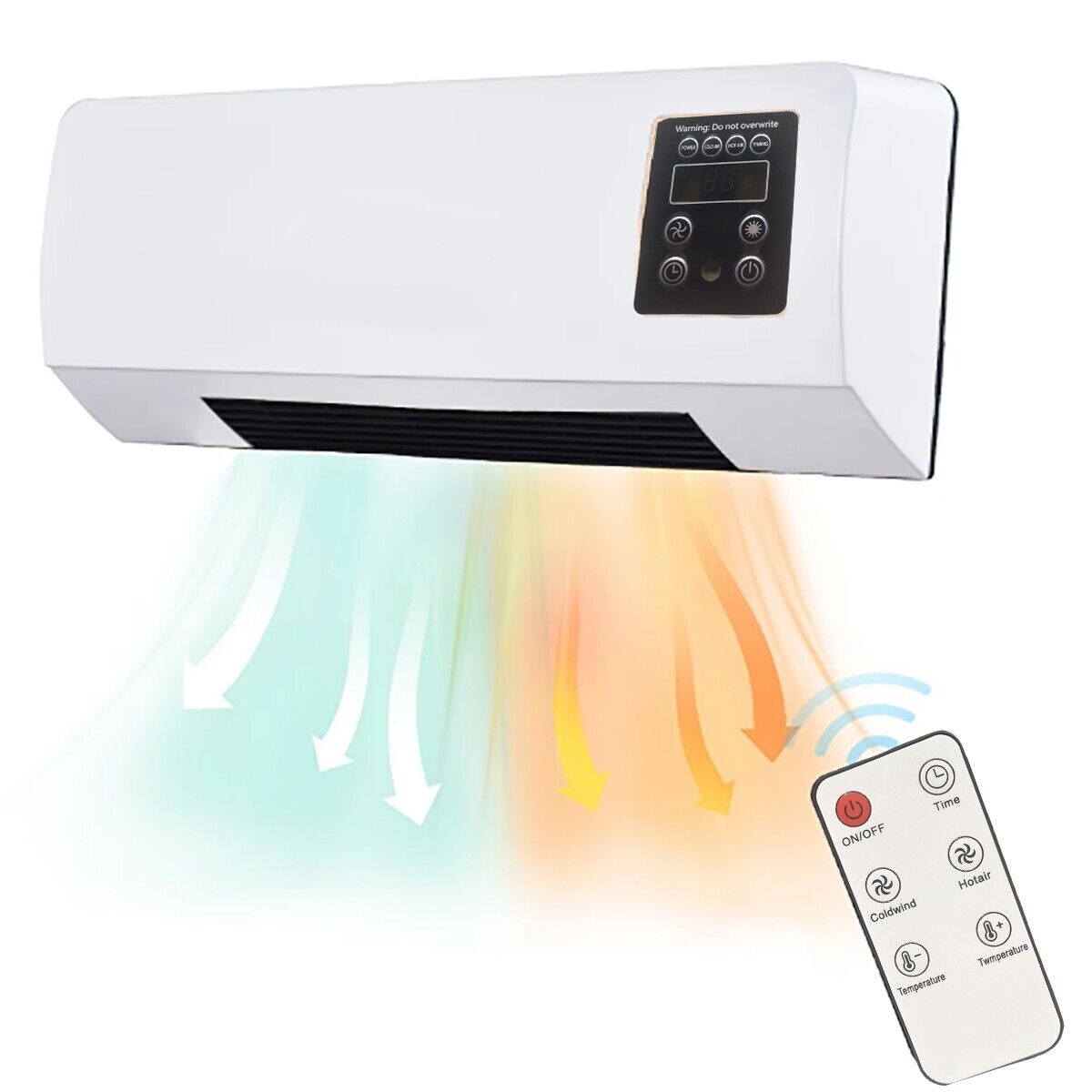TERMOVENTILATORE RISCALDATORE CONDIZIONATORE PORTATILE DA PARETE VENTILATORE