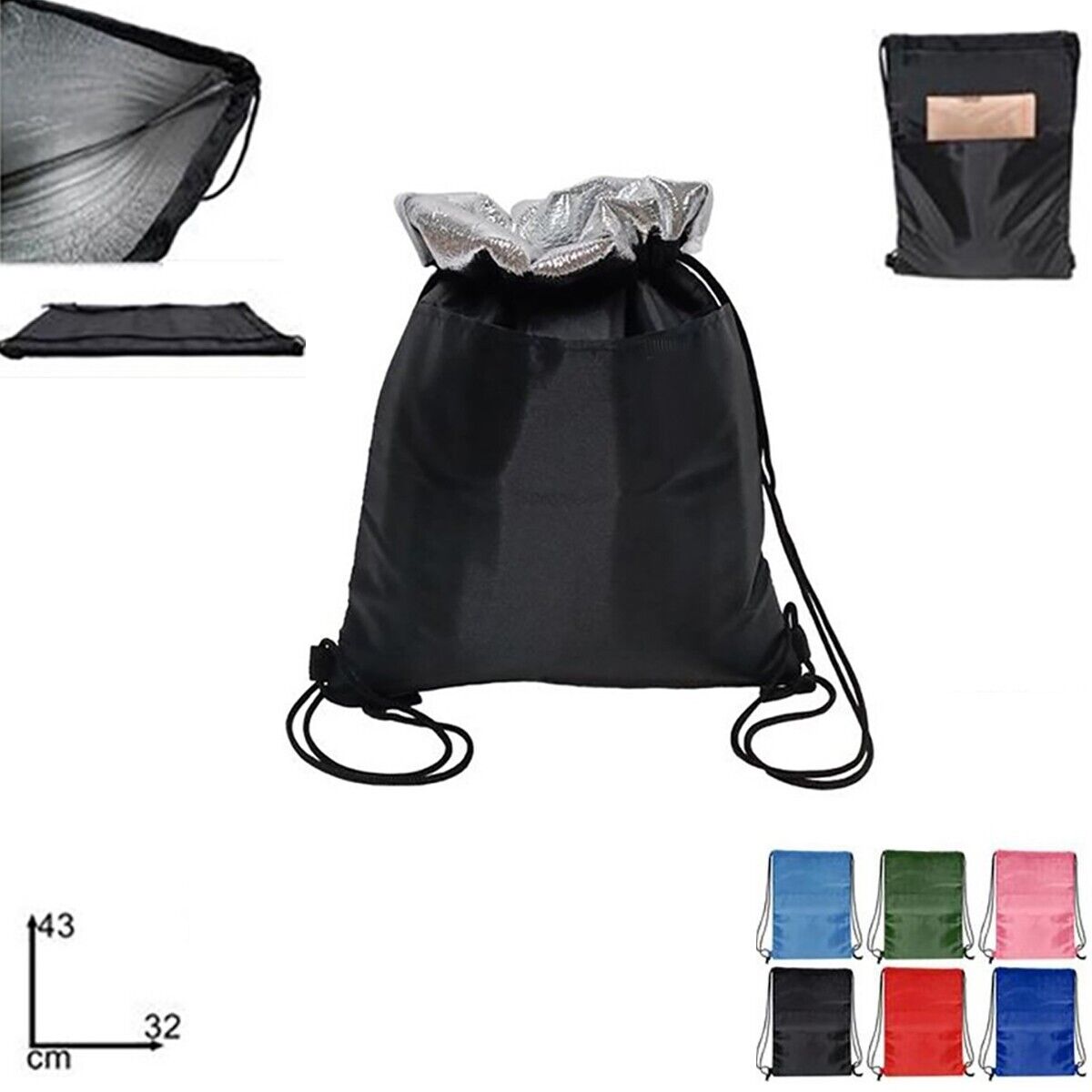 SACCA BORSA TERMICA 43X32CM TASCA INTERNO ALLUMINIO MARE SPIAGGIA FREDDO CALDO