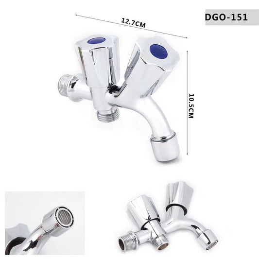 RUBINETTO PARETE DOPPIO ATTACCO 1/2" LAVATRICE ACQUA FREDDA BAGNO 02052