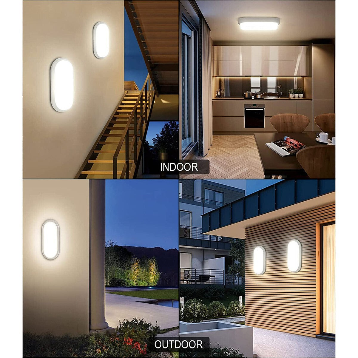 LAMPADA LED DA PARETE APPLIQUE OVALE 12W LUCE FREDDA 6000K INTERNI ESTERNI FC103