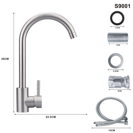 ROBINET MITIGEUR CHROMÉ MAISON CUISINE LAVABO ÉVIER KIT DE MONTAGE S9001