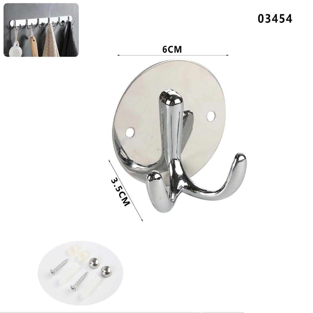 GANCIO APPENDIABITI BAGNO MURO GANCI ASCIUGAMANI CASA CROMATO DA PARETE 03454