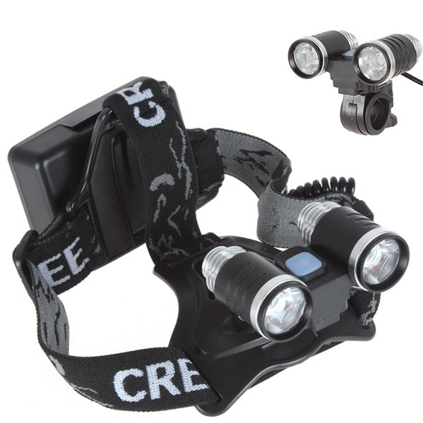 TORCIA LAMPADA FRONTALE E GANCIO PER BICI A LED RICARICABILE FASCIO LUCE 1000 LM