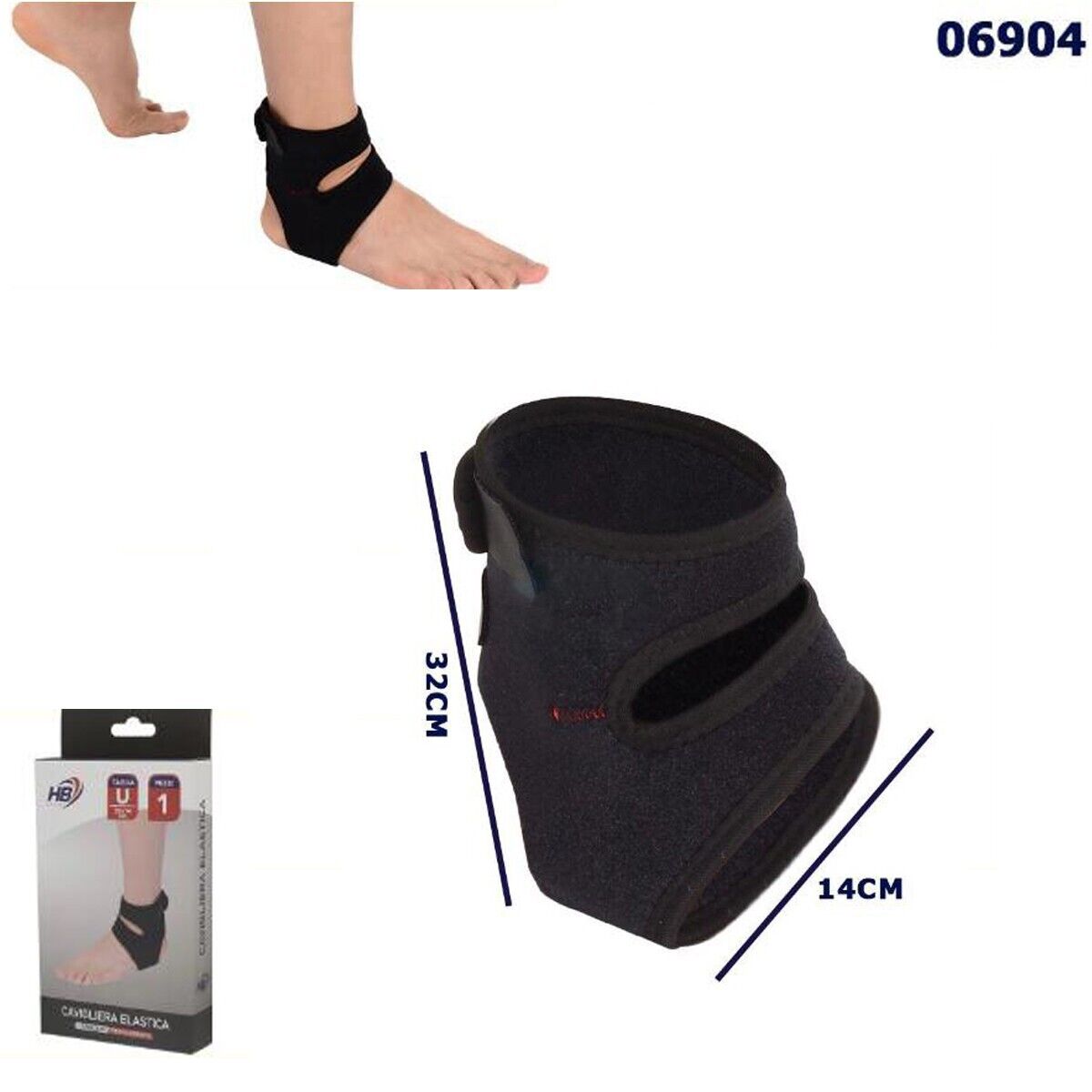 TUTORE CAVIGLIA CAVIGLIERA FASCIA ELASTICA ORTOPEDICA SUPPORTO 06904